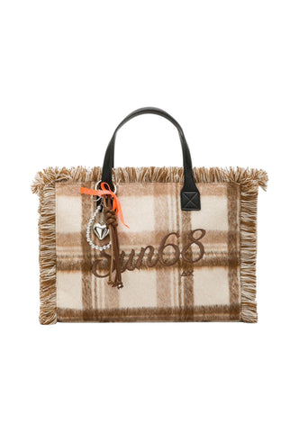SUN68 Borsa Shopper Donna Beige Marrone W46212-AI27-71