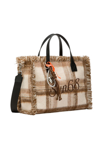 SUN68 Borsa Shopper Donna Beige Marrone W46212-AI27-71