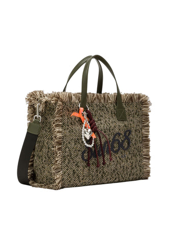 SUN68 Borsa Shopper Donna Verde Beige W46212-AI27-74