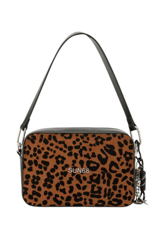 SUN68 Borsa A Spalla Donna Marrone Nero Animalier Y46239-AI27-7111