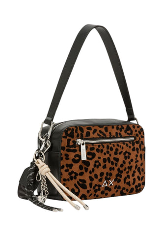 SUN68 Borsa A Spalla Donna Marrone Nero Animalier Y46239-AI27-7111