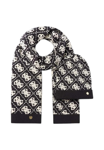 GUESS Sciarpa + Berretto Donna Nero Bianco GFBOXWP6401-AI27-BTU
