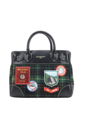 RUE MADAME Borsa A Mano Donna Nero Verde 1590-AI27-TARTAN GREEN