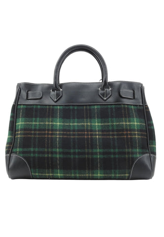 RUE MADAME Borsa Shopper Donna Nero Verde 1591-AI27-TARTAN GREEN