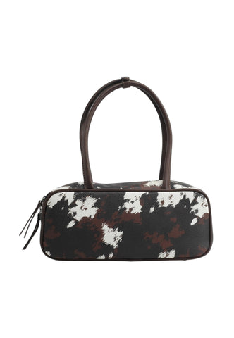 PASH BAG Borsa A Spalla Donna Marrone Bianco Animalier 20100-FUR-W6B-P-AI27