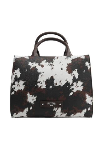 PASH BAG Borsa A Mano Donna Marrone Bianco Animalier 20116-FUR-W6B-P-AI27