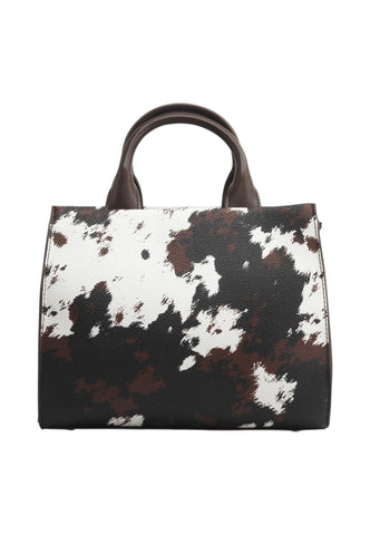 PASH BAG Borsa A Mano Donna Marrone Bianco Animalier 20133-SHE-W6M-P-AI27