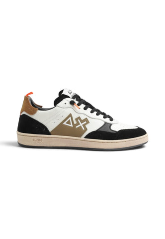 SUN68 Sneakers Uomo Bianco Nero Marrone Z46147-AI27-3193