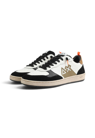 SUN68 Sneakers Uomo Bianco Nero Marrone Z46147-AI27-3193