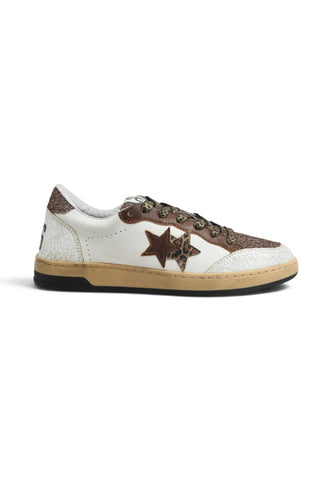 2STAR Sneakers Donna Bianco Marrone Glitter 2SD5208-538-AI27