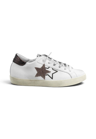 2STAR Sneakers Donna Bianco Marrone Glitter 2SD5283-084-AI27