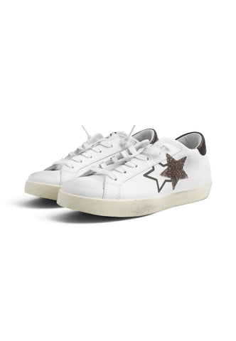 2STAR Sneakers Donna Bianco Marrone Glitter 2SD5283-084-AI27