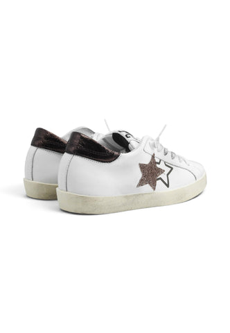 2STAR Sneakers Donna Bianco Marrone Glitter 2SD5283-084-AI27