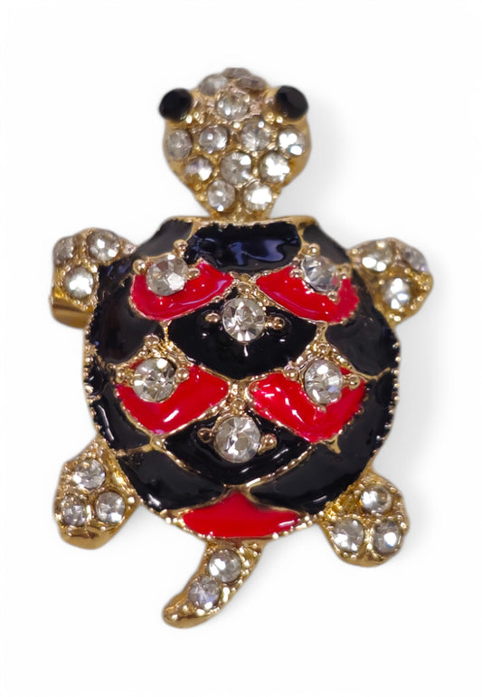 Spilla TARTARUGA Nero Rosso Gioiello