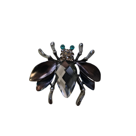 Spilla Ape Nero Silver
