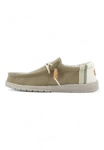 HEY DUDE Wally Break Stitch Sneaker Vela Uomo Mows Beige 40015-3VG
