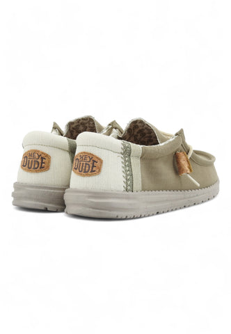 HEY DUDE Wally Break Stitch Sneaker Vela Uomo Mows Beige 40015-3VG