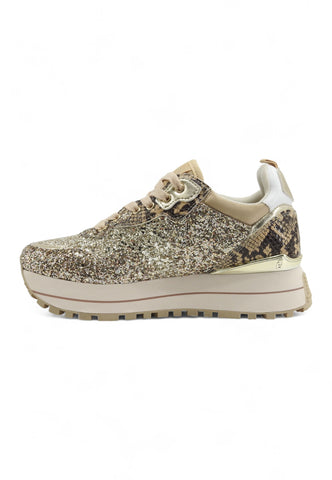 LIU JO Maxi Wender Glitter Sneaker Donna Sand BF4001TX007