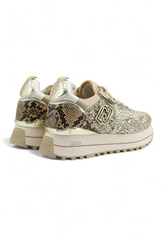 LIU JO Maxi Wender Glitter Sneaker Donna Sand BF4001TX007