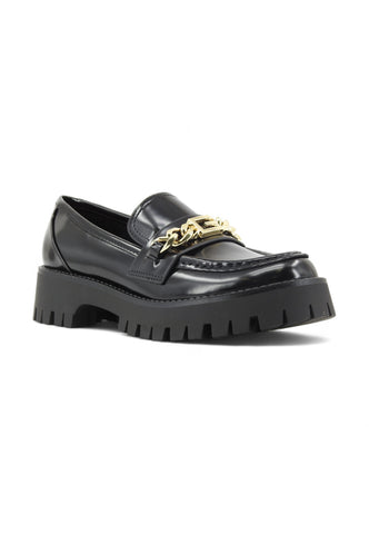 GUESS Smooth Acc Catena Gold Mocassino Donna Black FLTALMELE14