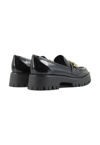 GUESS Smooth Acc Catena Gold Mocassino Donna Black FLTALMELE14