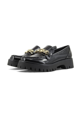 GUESS Smooth Acc Catena Gold Mocassino Donna Black FLTALMELE14