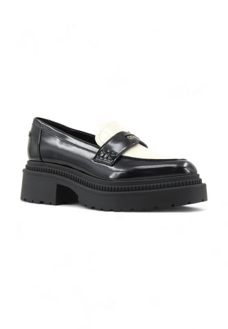 GUESS Smooth Bicolor Mocassino Donna Black Ivory FLTFI2ELE14