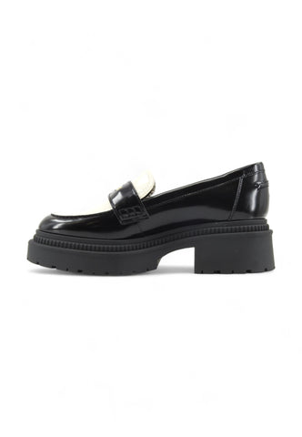 GUESS Smooth Bicolor Mocassino Donna Black Ivory FLTFI2ELE14