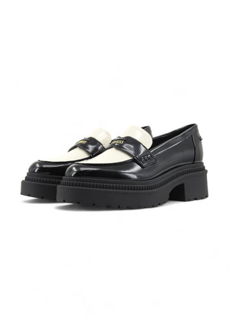 GUESS Smooth Bicolor Mocassino Donna Black Ivory FLTFI2ELE14