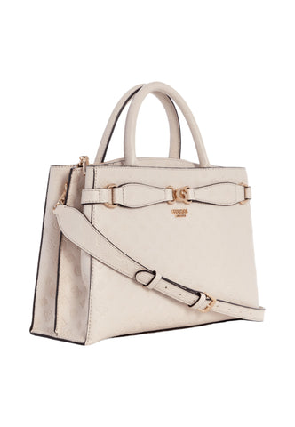 GUESS Arlena Logo Borsa Girlfriend Satchel Donna Taupe Beige PG933606