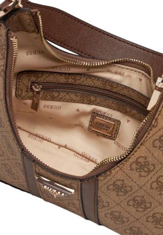 GUESS Noreen Borsa Shoulder Donna Latte Logo Brown SG900018