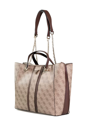 GUESS Noreen Borsa Girlfriend Satchel Donna Latte Logo Brown SG900022