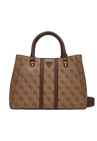 GUESS Noreen Borsa Girlfriend Satchel Donna Latte Logo Brown SG900006