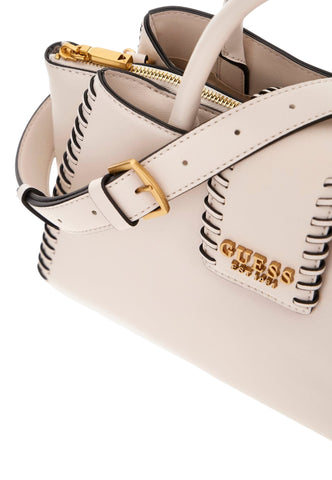 GUESS Libera Borsa Girlfriend Satchel Donna Stone Beige BA900205