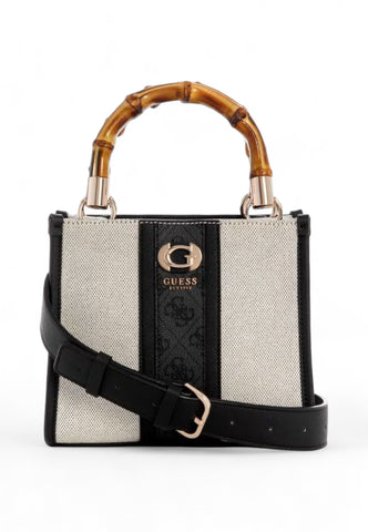 GUESS Kerima Mini Borsa Tote Donna Natural Coal Logo AG933777