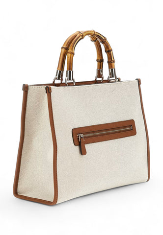 GUESS Kerima 2 Borsa Tote Donna Natural Latte Logo AG933722