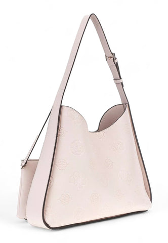 GUESS Keandra Borsa Hobo Donna Stone Logo Beige PL932303