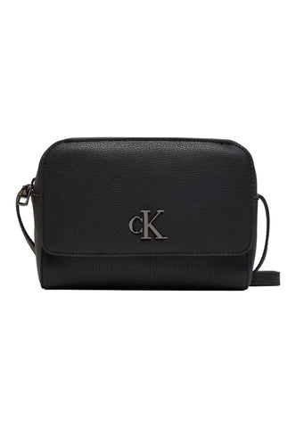 CALVIN KLEIN Camera Bag Borsa Tracolla Donna Black Shiny Gunmetal K60K612234