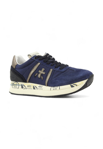 PREMIATA Running Suede Sneaker Donna Blue Gold Silver CONNY-6981