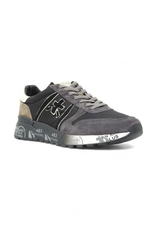 PREMIATA Running Suede Sneaker Uomo Black Gray LANDER-4951