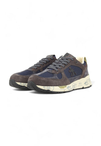 PREMIATA Running Suede Sneaker Uomo Brown Blue MASE-6889