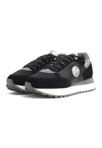 COLMAR Running Suede Sneaker Donna Black Silver HIGH OUTSOLE 086