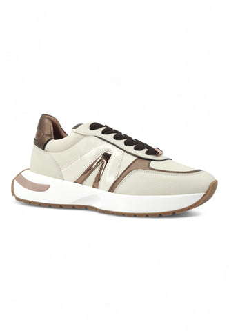 ALEXANDER SMITH Hyde Woman Running Lamè Sneaker Donna Cream Bronze HYW1346