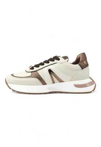 ALEXANDER SMITH Hyde Woman Running Lamè Sneaker Donna Cream Bronze HYW1346