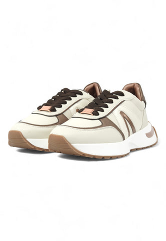 ALEXANDER SMITH Hyde Woman Running Lamè Sneaker Donna Cream Bronze HYW1346