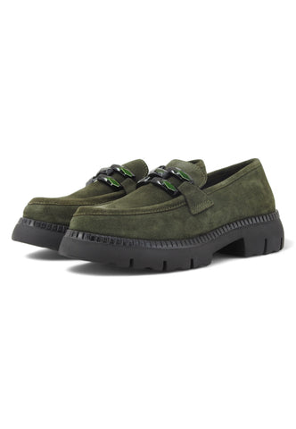 CAFENOIR Suede Mocassino Donna Verde EB6061