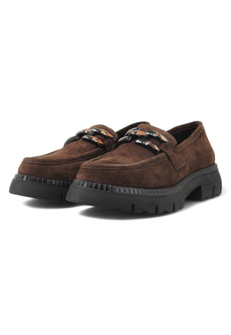 CAFENOIR Suede Mocassino Donna Testa Di Moro EB6061