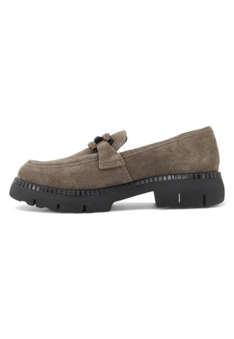 CAFENOIR Suede Mocassino Donna Taupe EB6061