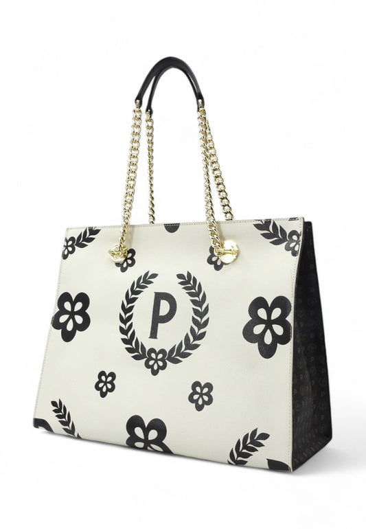 POLLINI Borsa Donna Bianco Nero TE8472PP0DQ1E00CB