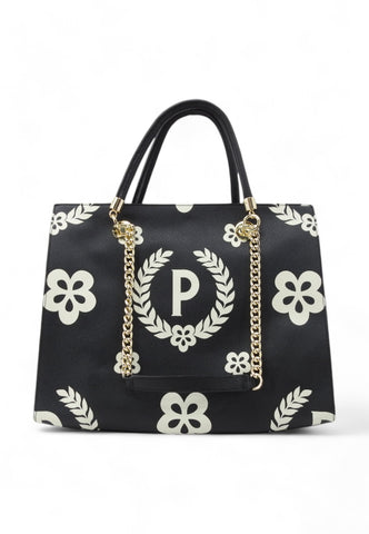 POLLINI Borsa Donna Nero Bianco TE8472PP0DQ1E00A